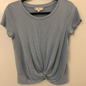 Light blue knot top